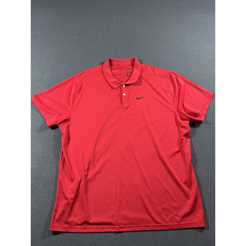 Nike Dri Fit Standard Fit Red XXL Polo #GOLF #NIKE #CASUAL